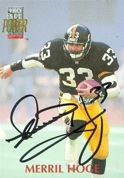 Sports Memorabilia Merril Hoge Autographed Football Card (Pittsburgh Steelers) 1992 Pro Set Power No.33