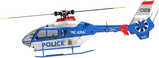 RC ERA C123 EC135 6CH RC Helicopter 1/36 Scale Military Aircraft Single-Rotor Gyroscopic Stabilization with Altitude Hold/One-Key Take Off for Beginners &amp Adults -RTF/2 Battery