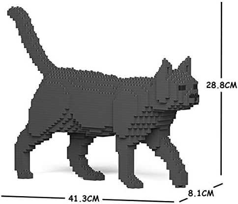 JEKCA Cat 07S-M03 | Gray Cat Plastic Building Blocks | Age 14+