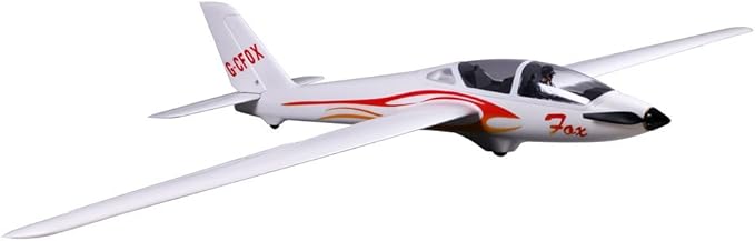 Fms 2300mm Fox Glider V2 RC Airplane 5-CH Remote Controlled Aircraft (91.4) Wingspan with Flaps PNP (No Radio Battery Charger)