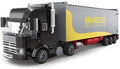 General Jim's Black Semi Truck Building Blocks Set – 231mm Highly Detailed Model - Realistic Black Cab Gray and Yellow Trailer Mirrors Exhaust Stack – Perfect for Hobbyists &amp Train Garden Displ