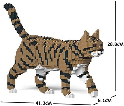 JEKCA Cat 03S-M04 | Tabby Cat Plastic Building Blocks | Age 14+