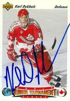 Sports Memorabilia Autograph Warehouse 67529 Karl Dykhuis Autographed Hockey Card Team Canada 1992 Upper Deck No. 688