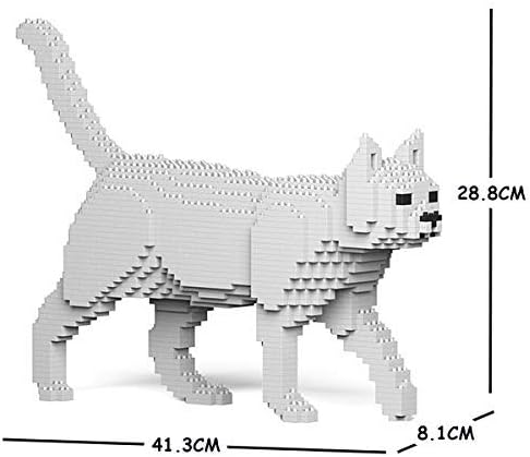JEKCA Cat 07S-M01 | White Cat Plastic Building Blocks | Age 14+