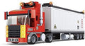 General Jim's Big Red Semi-Truck Building Blocks Truck Vehicle | Compatible with Lego and All Major Brick Building Brands