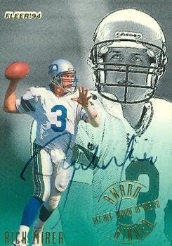 Sports Memorabilia Rick Mirer Autographed Football Card (Seattle Seahawks) 1994 Fleer No.2