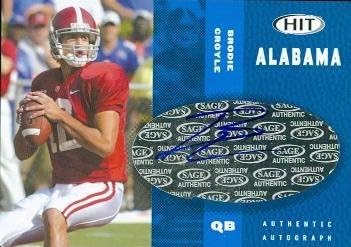 Sports Memorabilia Autograph Warehouse 62111 Brodie Croyle Autographed Football Card Alabama 2006 Sage Hit Rookie No. A12