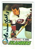 Sports Memorabilia Autograph Warehouse 224101 Ed Westfall Autographed Hockey Card - New York Islanders 1977 Topps - No. 153