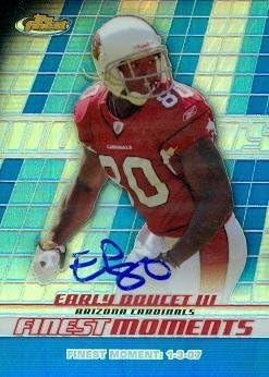 Sports Memorabilia Early Doucet Autographed Football Card (Arizona Cardinals) 2008 Topps Finest No.FM-ED Rookie
