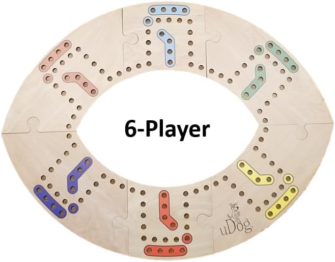 uDog Board Game | Old-Fashioned Fun for 2–12 Players | Made in The USA | Durable Wooden Pieces to Last a Lifetime | Family Game Night (10-Player)