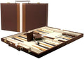 DA VINCI 16 Inch Brown Leatherette Backgammon Set