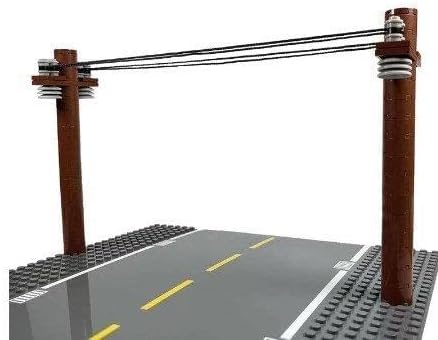 General Jim's Toy Train Building Blocks Bricks Sets (Telephone Pole Traffic Set (Qty 5))