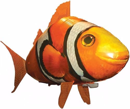 AUOK Remote Control Shark Toys Infrared RC Flying Clown Fish Balloon - Anti-Gravity Indoor Toy with Mid-Air Hovering for Fun Party Decorations &amp Gifts (Orange)