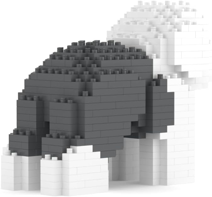 JEKCA Old English Sheepdog Mini 01S | Mini Dog Plastic Building Blocks | Age 14+