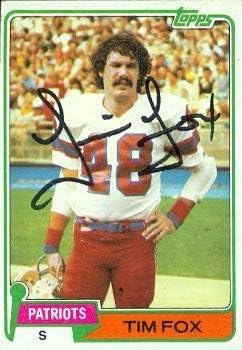 Sports Memorabilia Tim Fox Autographed Football Card (New England Patriots) 1981 Topps No.434