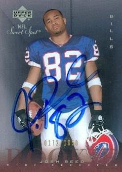 Josh Reed Autographed Football Card (Buffalo Bills) 2002 Upper Deck Sweet Spot No.98 Rookie