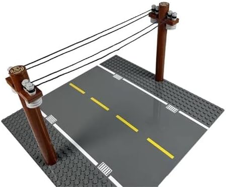 General Jim's Toy Train Building Blocks Bricks Sets (Telephone Pole Traffic Set (Qty 5))