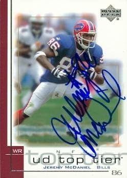 Sports Memorabilia Jeremy McDaniel Autographed Football Card (Buffalo Bills) 2001 Upper Deck Top Tier No.21