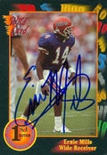 Sports Memorabilia Ernie Mills Autographed Football Card (Florida Gators) 1991 Wild Card No.48 Rookie