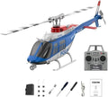 RC ERA C138-PRO Bell-206 Brushless Stabilized 6-Axis Gyroscope 6CH 3D RC Helicopter With Optical Flow Sensor and Upgraded Transmitter - Remote Control Helicopter RTF For Beginner &amp Adults (Blue)