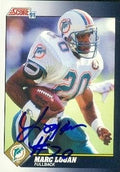 Marc Logan Autographed Football Card (Miami Dolphins) 1991 Score No.537