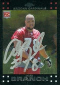 Sports Memorabilia Alan Branch Autographed Football Card (Arizona Cardinals) 2007 Topps Chrome No.TC225 Rookie