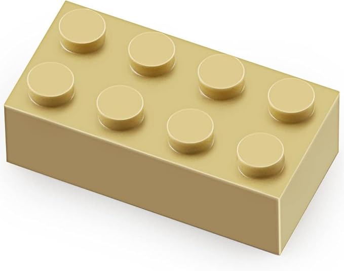 500 Piece Tan Bricks Bulk Tan 2x4 Building Bricks Flat Compatible with Lego Parts and Pieces: 2x4 Tan Bricks(Color: Tan)