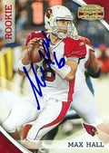 Sports Memorabilia Max Hall Autographed Football Card (Arizona Cardinals) 2010 Panini Gridiron No.222 Rookie
