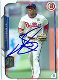 Sports Memorabilia Autograph Warehouse 247124 Ben Revere Autographed Baseball Card - Philadelphia Phillies 2015 Topps Bowman - No. 46