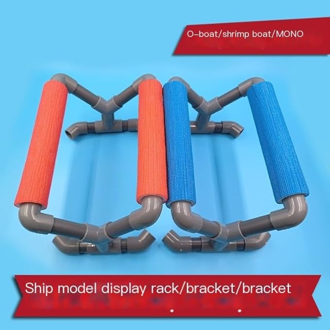 PVC Mini Boat Stand for RC Boats - Shockproof &amp Non-Slip Display Holder (25cm/36cm Red/Blue) Compatible with O-Boats &amp Shrimp Boats(Red-25 * 17 * 14cm)