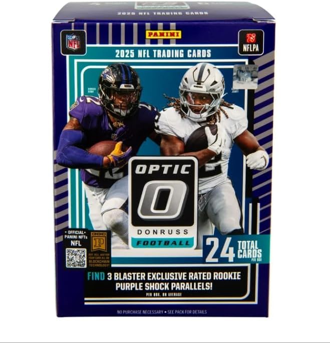 2025 Optic Football Blaster Box (Purple Shock) (24 Cards/Box) ((Downtown)