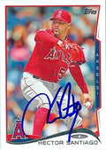 Sports Memorabilia Autograph Warehouse 248008 Hector Santiago Autographed Baseball Card - Los Angeles Angels 2014 Topps - No. US194