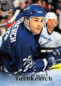 Sports Memorabilia Autograph Warehouse 249056 Dimitri Yushkevich Autographed Hockey Card - Torono Maple Leafs 1996 Upper Deck BAP - No. S7