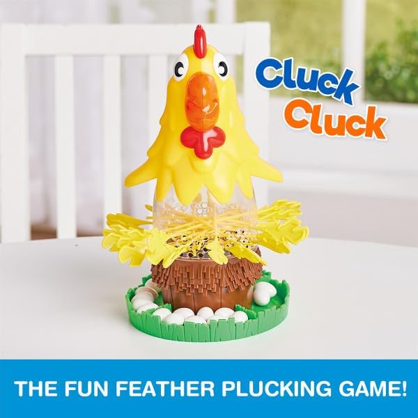 Game Zone Pluck It - Interactive Chicken Game for 2-4 Players Ages 4+ - Develops Hand-Eye Coordination and Strategic Thinking Skills!
