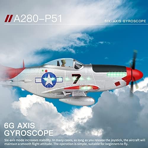 GoolRC WLtoys XK A280 RC Airplane 2.4GHz 4 Channel Brushless Remote Control Plane for Adults RC Aircraft Fighter with 6-Axis Gyro 3D/6G Mode and LED Searchlight Easy to Fly for Beginners