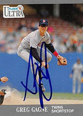 Sports Memorabilia Autograph Warehouse 245362 Greg Gagne Autographed Baseball Card - Minnesota Twins 1991 Fleer Ultra - No. 186