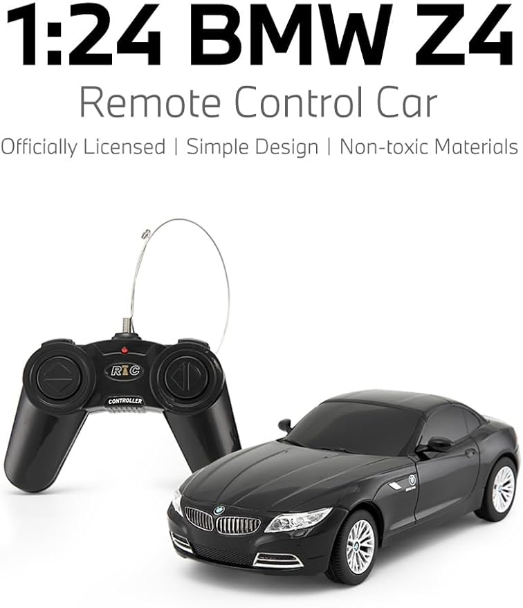 RASTAR 39700 1/24 BMW Z4 RC Car - Ideal Gifts for Play &amp Display - Officially Licensed Toy Car Model with Remote Controller for Kids Teens &amp Adults - Black