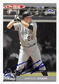 Sports Memorabilia Autograph Warehouse 291356 2004 Topps Aaron Cook Autographed No.92 Baseball Card - Colorado Rockies FT