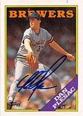 Sports Memorabilia Autograph Warehouse 248027 Dan Plesac Autographed Baseball Card - Milwaukee Brewers 1988 Topps - No. 670