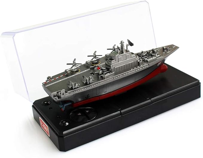 Tipmant Military Remote Control Aircraft Carrier Model RC Boat Ship Speedboat Yacht Electric Water Toy - Silver (2.4G No Antenna)