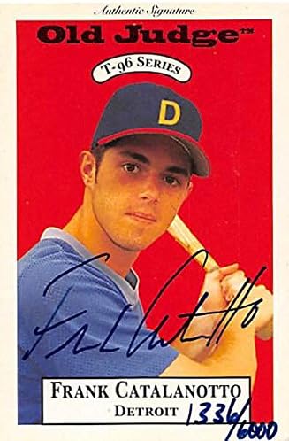 Sports Memorabilia Autograph Warehouse 249418 Frank Catalanotto Autographed Baseball Card - Detroit Tigers 1995 Signature Rookies Old Judge - No. 7