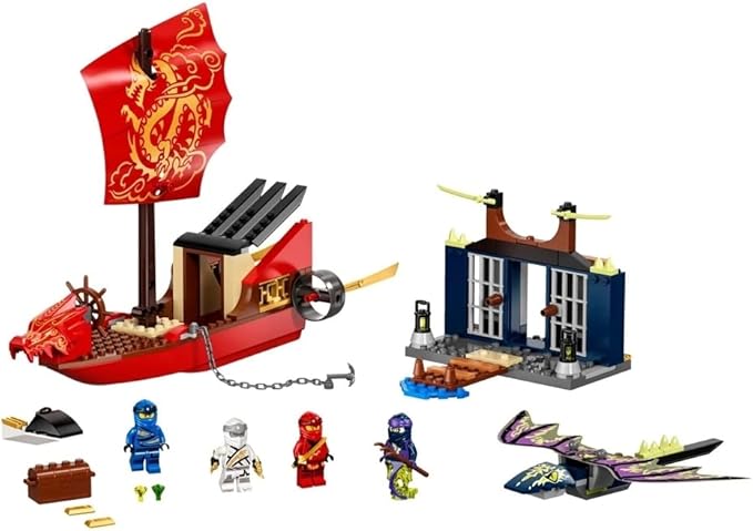 LEGO NINJAGO Legacy Final Flight of Destiny’s Bounty 71749 Ship Playset Building Kit with Dragon and Jet Ski Toys New 2021 (147 Pieces)
