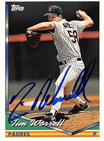 Sports Memorabilia Autograph Warehouse 301863 1994 Topps Tim Worrell Autographed No.458 Baseball Card - San Diego Padres