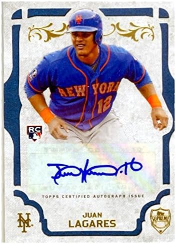 Sports Memorabilia Autograph Warehouse 259595 Juan Lagares Autographed Baseball Card - New York Mets 2015 Topps Supreme - No. SAJL Certified Rookie