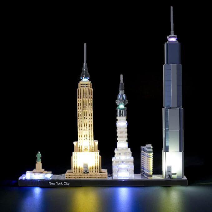 Upgraded Version Light Kit for New York City - Compatible with Lego Architecture 21028 Building Blocks Model (Model Set Not Included)
