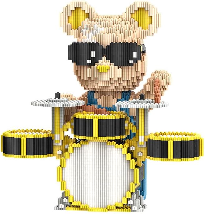 DAHONPA Drum kit Cool Bear Micro Animal Building Blocks Set (5000 Pieces) Gift for Adults