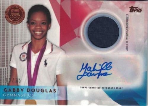 2016 Topps USA Olympic Team Gabby Douglas Bronze Medal Signature Relic- USAR-GD #07/25- ONLY 25 Made!- Gymnastics Topps Certified Autograph Issue and Athlete-Worn Memorabilia RelicTrading Card- Shippe