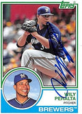 Sports Memorabilia Autograph Warehouse 344360 Wily Peralta Autographed Baseball Card - Milwaukee Brewers 2015 Topps Archives No. 204
