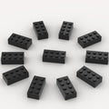500 Piece Black Bricks Bulk 2x4 Building Bricks Flat Compatible With Lego Parts and Pieces (Color: Black)