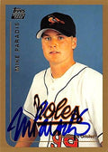 Sports Memorabilia Autograph Warehouse 343934 Mike Paradis Autographed Baseball Card - Baltimore Orioles FT 2000 Topps No. T69 Rookie